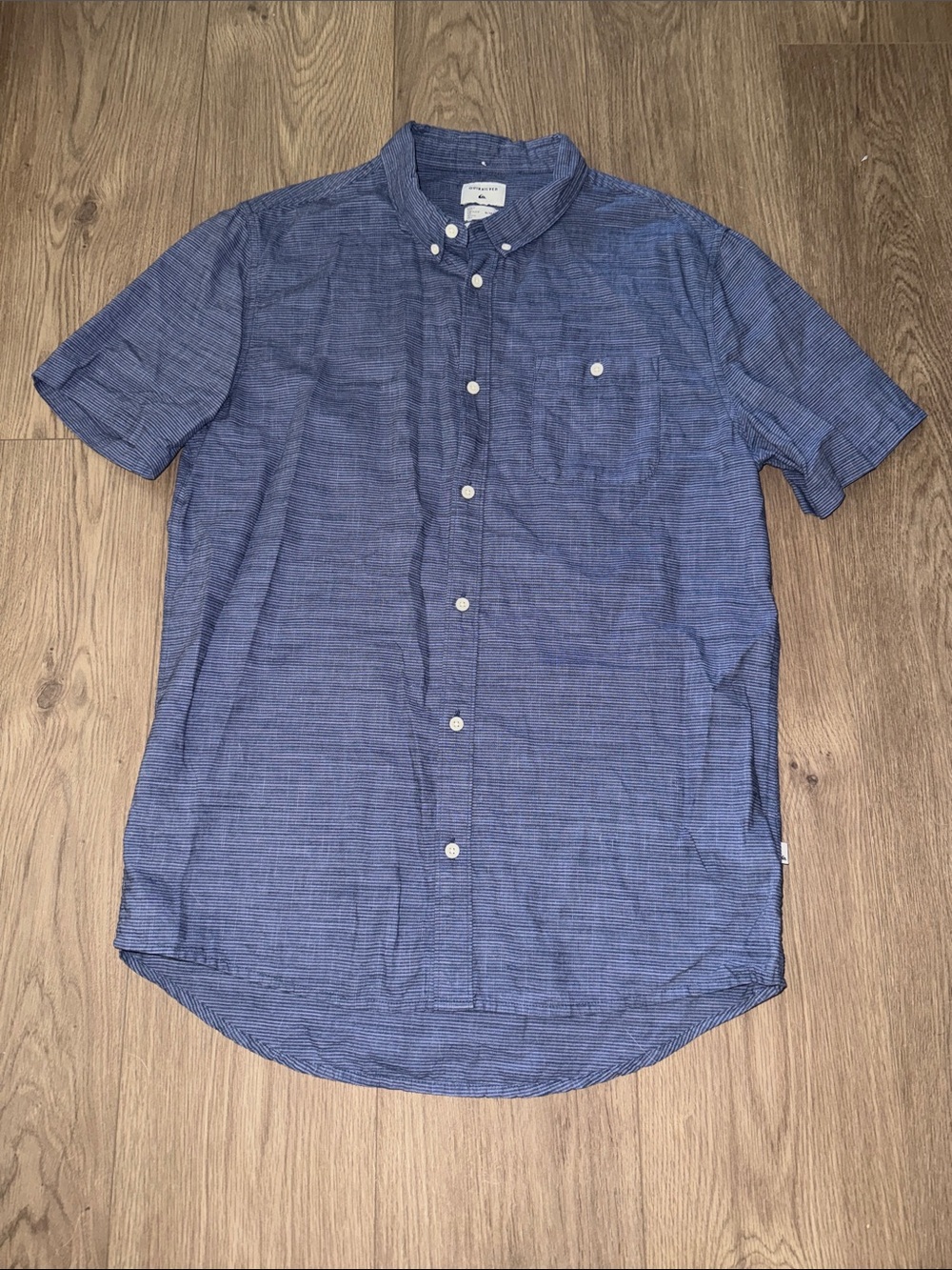 Quiksilver Men's Short Sleeve Button-Down Shirt - Blue